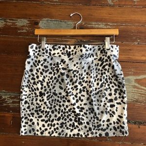 high waisted animal print mini skirt